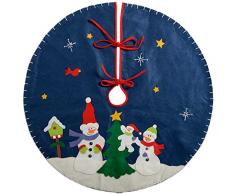 WeRChristmas - Pupazzo di neve albero di Natale gonna decorazione, Tessuto, Multicolore, 90 cm, grande