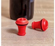 Vacu Vin 08842612 Tappo per Bottiglie di Vino Pompa Set di 2, Rosso