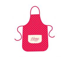 Anika - Grembiule con tasche 83 x 68 cm, colore: crema/rosso