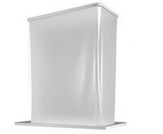 ECO-DuR 4024879000516 - Tenda a Rullo per Doccia, con Contenitore per Montaggio a soffitto, angolare, Nessuna Stampa, 137 x 62 cm, Bianco