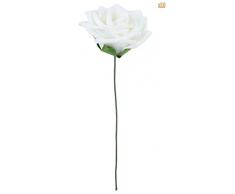 AKORD Classic Rose Fiori per Matrimonio, Damigella d Onore/Sposa Mazzo di Fiori Artificiali, in Poliestere, Bianco, 20.1Â x 7.9Â x 1Â cm