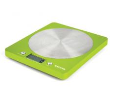 Salter 1046 GNDR Bilancia da Cucina con Piatta in Acciaio Inox, Ultrasottile,capacità 5 kg, Ampio Display, 15 Anni di Garanzia, Verde, Cromato