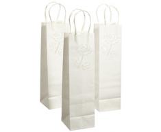 Wenko LUMINARIA 8524500 Brillante Decorativa Sacchetto per Vino - Set di 3, Lanterna, Carta, 10 x 35.7 x 9.7 cm, Bianco