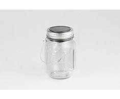 LED LOVERS Set di 3 Lucine solari a LED in barattolo, Lanterna di luci a LED ricaricabili con luce solare, Luci decorative per interni ed esterni, Bianco