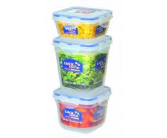 iSi HSM 8240S3 Contenitore salvafreschezza Lock&Lock Rettangolare, Confezione da 3: 320 ml, 540 ml e 730 ml