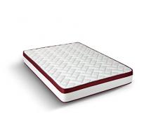Imperial Confort Helsinki Luxury 618614 Materasso a schiuma HR, Bianco,/Rosso, 110 x 190 cm x 21 cm