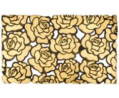 Jute & Co. ZER15 Zerbino in Gomma, Disegno Rose, 45 x 75 cm, Colore Oro