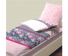 Bleu Câlin Caradou Lucile RARC90 Biancheria da Letto per Bambini, Cotone, Rosa, Singolo, 90 x 190 cm
