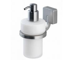 Tiger 38603_09 Impuls - Dispenser per Sapone Korpus, in Acciaio Inox e Zamac Spazzolato Opaco, Contenitore in Vetro temperato