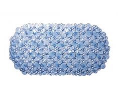 Croydex - Cesto portaoggetti da doccia, in acciaio dolce cromato, con gancio, anti ruggine, plastica, Blu, tappetino bagno