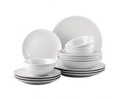 Rosenthal 11770 10430-800001-14430 28370 Rete, 16 Pezzi, 4 Pezzi, 21 x 27 cm, in Porcellana, 21 cm, Ciotola per Cereali, 14 cm, Colore: Bianco