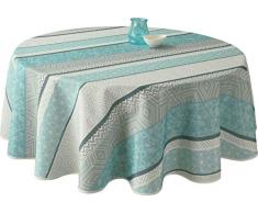 Le linge de Jules Tovaglia Antimacchia Leon Blu - Rotonda Diametro 160 cm