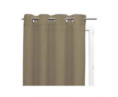 Tenda in voile con occhielli in TINTA UNITA tortora