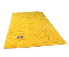 Gözze, Tappetino da Bagno a Fantasia Floreale, Giallo, 70 x 120 cm