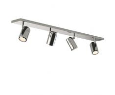 Sulion Hydra Lampada da soffitto Adatta a bagni, 4Â faretti LED, Attacco GU10, 20Â W, Grigio, 85Â x 11.5Â x 11Â cm, 85 x 11.5 x 11 cm