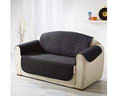 Douceur dâIntérieur - Copridivano trapuntato, in microfibra, tinta unita, in poliestere, colore: Nero, Poliestere, nero, 223 x 179 cm