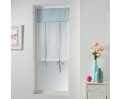 Charme et Douceur Tenda dritta, con foro per far passare lâasta, in poliestere, dimensioni: 60 x 150 cm, ceramica, blu, 60 x 190 cm