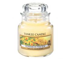 Yankee Candle 1351654E Candele in Giara Piccola Flowers in The Sun, Vetro, Giallo, 6.2x6x7.1 cm