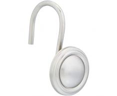 AmazonBasics - Ganci per tenda da doccia, a forma di bottone con bordo rialzato, in nichel, 12 UnitÃ 