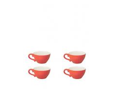 Excelsa Parisienne Set 4 Tazze Jumbo Grandi, Porcellana, Rosso