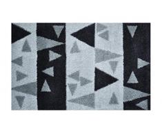 LifeStyle-Mat 100215 Tappetino Triangolo Antiscivolo e Lavabile, Ideale per lingresso, Il Guardaroba o la Cucina, 50 x 75 cm, Nero/Grigio