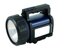 VELAMP Doomster Trekk Faro Ricaricabile Anti Blackout LED 10 W e Lanterne Laterali, Nero, 20.8x14.4x16.2 cm