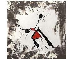 LegendArte Olio su Tela - Quadro su Tela Dipinto a Mano - Leggerezza Danzante, cm. 50x50 - Quadro Moderno Soggiorno