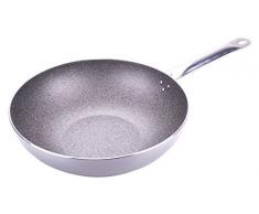 Moneta Professional Stone Wok, Alluminio, Argento, 30 cm