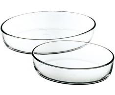 Pasabahce 159033 Sb Set 2 Tegami Ovalei Cm26/35 Pentole E Preparazione Cucina, Trasparente,