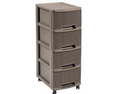 curver knit cassettiera 4 cassetti - (4x) 10l - 26x35x68h