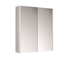 Cygnus Bath Schwan - Armadio con Specchio da Bagno, sospeso, 60 cm, con 2 Ante a Chiusura Ammortizzata, Ripiani di Vetro, Presa e Interruttore allInterno