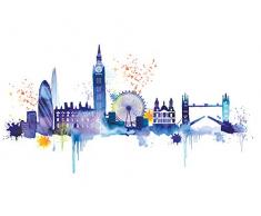 L Arte Gruppo Estate Thornton London Skyline Stampa su Tela, Legno, Multicolore, 30Â x 40Â x 1.3Â cm