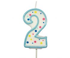 PME CA062 Candela Numero 2, Cera, Blu, 4 x 1 x 6.3 cm