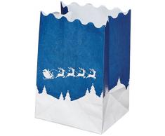 Wenko, Portalumini in carta, motivo: Slitta di Babbo Natale, 8 pz., 11 x 16 x 9 cm, 8576100, 8 UnitÃ 