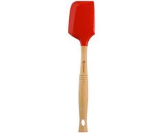 Le Creuset Spatola da Cucina Grande con Testa Rimovibile in Silicone/Legno, Rosso (Ciliegia), Lunghezza: 33 cm