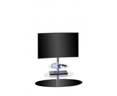 MAJA MÃBEL - Mobile per TV, in vetro, metallo cromato e vetro nero, 110,00 x 47,30 x 132,50 cm