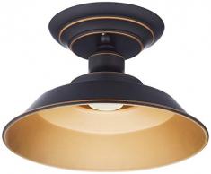 Westinghouse Lighting 63701 â Apparecchiatura da soffitto Iron Hill per montaggio semi-rasente da interno da 22 cm a una luce, finitura in bronzo lucidato a olio con punti brillanti