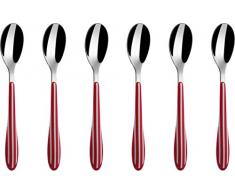 Bugatti-Zebra/ZB3U 013F08 6 cucchiaini da caffÃ¨, Set da 6 Pezzi, Motivo: San, in Resina stirene-acrilonitrile, in Acciaio Inox, 16 x 20 x 3 cm, Colore: Rosso