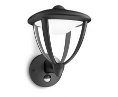 Philips Lighting Robin Lampada da Parete LED Up con Sensore di movimento per Esterni Giardino, Nero
