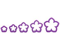 DECORA Confezione Tagliapasta Petunia, Plastica, Viola, 5 Pezzi