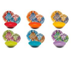 Excelsa Indian Set Piatti, Porcellana e Ceramica, Multicolore