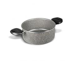 Aeternum New Trudi Casseruola 2 Manici, Alluminio, Effetto Pietra, 20 cm