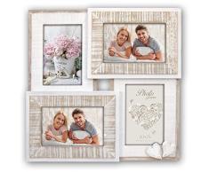 ZEP S.r.l. Mol Veno Cornice portafoto in Legno, in Legno, Colore: Beige/Bianco, per 4Â X Immagine Formato 10Â x 15Â cm,
