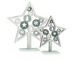 Small Foot Decorazione di Natale Stella, Legno, Bianco, 22.00x5.00x26.00 cm