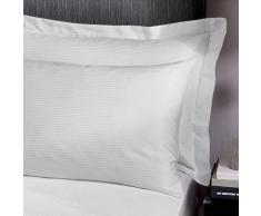 Catherine Lansfield - Federe senza bordi, a righe satinate, colore: bianco