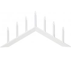 Star - Candelabro da finestra in legno, colore: Bianco