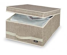 Domopak Living 915110 Scatola Guardaroba, Pet/Polipropilene/Cartone, Beige, 35 x 45 x 18 cm