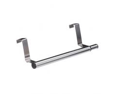 Relaxdays Porta Asciugamani Allungabile, 1 Asta, da Appendere, Porte & Mobili, L: Max. 40 cm, Acciaio Inox, Argento