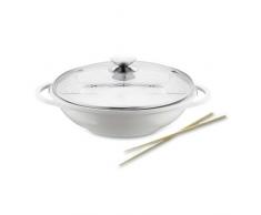 Berndes Vario Click Induction B.Nature Wok con Coperchio 32 cm, Alluminio Pressofuso, Bianco
