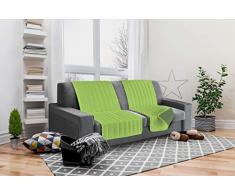 Italian Bed Linen Seduta Fascia Copridivano, Microfibra, Verde Mela/Verde Scuro, 190x60x6 cm